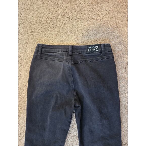 Western Ethics Classic Black Studded Cowgirl Extra Long Jeans, Women's Size 4 - Picture 10 of 14